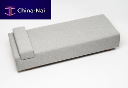 Contemporary upholstered bench UPSIDE DOWN ISLAND fabric