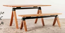 Contemporary bench PEGwoodensteelsheet steel