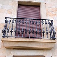 Balcony with bars metalstone