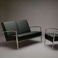 Contemporary sofa DIDAKTfabricleatherblack