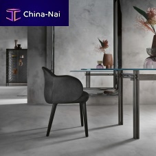 Contemporary chair oscarindoorleathersolid wood base