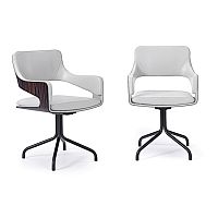 Contemporary chair SILHOUETTEindoorleatherbentwood