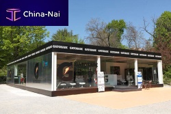 Temporary building GYM MILANOwoodensteelglass