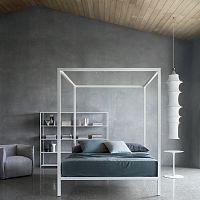 Canopy bed doublecontemporaryanodized aluminum