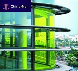 Transparent glass panel VANCEVA®coloredfor facade