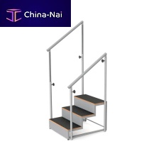 Straight rehabilitation staircase 10.FI.5001with 2 handrails