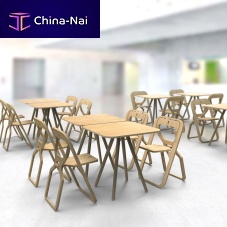 Contemporary bistro table Naturalwoodenwooden basesquare