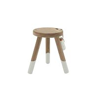 Contemporary stool Oriente Milkwoodenwooden base3-legged