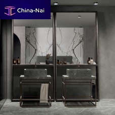 Countertop washbasin Marbleporcelain stoneware2-holewithout overflow
