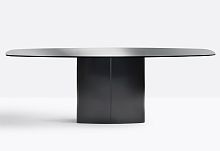 Contemporary table AERO TAE_220x106glasslaminatesteel base