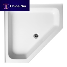 Corner shower base E7084recessedceramiccomposite