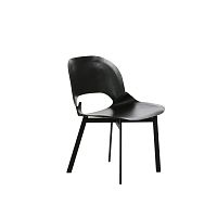 Contemporary chair CUT indoorleatherpowder-coated steel base