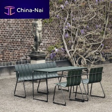 Contemporary bench OCEAN recycled plasticwith backrestwith armrests