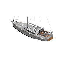 Cruising sailboat 44.2with center cockpitwith deck saloonwith bowsprit
