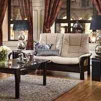 Traditional sofa BUCKINGHAMleatherbrownblack