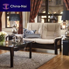 Traditional sofa BUCKINGHAMleatherbrownblack