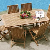 Contemporary dining table Savanateakteak baserectangular