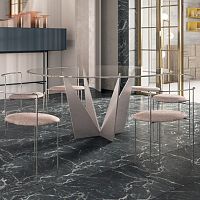 Contemporary table ESTREMIglasssheet metal baserectangular