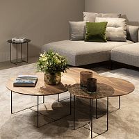 Contemporary coffee table LAURAglasswalnutwhite oak