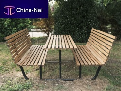 Contemporary picnic table URBAN M/ URBAN Lexotic woodin WPCgalvanised steel base