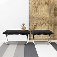Contemporary ottoman Kfabricmetalupholstered