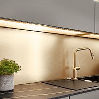 HPL backsplash Yellow gold coloured