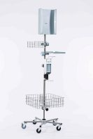 Hygiene station on casters MAXIwith glove boxwith hand sanitizer holderwith basket