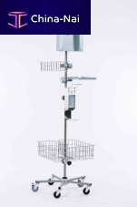 Hygiene station on casters MAXIwith glove boxwith hand sanitizer holderwith basket