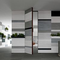 Interior door INFINITO 10woodenglassanodized aluminum