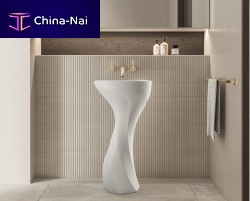 Free-standing washbasin Seros 49limestonewithout holewithout overflow