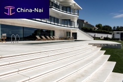 Straight staircase LUGET N�7 CLAIR - TREADS BRUSHEDstone stepoutdoorcontemporary