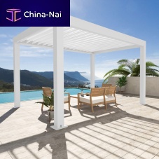 Self-supporting pergola CLIMATIXstainless steelthermo-lacquered aluminumwith mobile slats