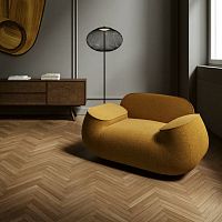 Contemporary armchair Big Georgefabricwoodenwhite