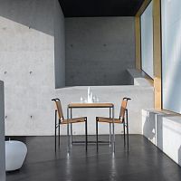 Contemporary dining table Jean HPLchrome steel baserectangular