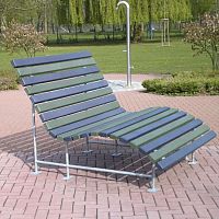 Classic sun lounger ELDORADOrecycled plasticgalvanised steelgarden