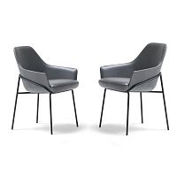 Contemporary dining chair JACKIEindoorleathermetal base