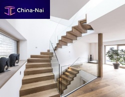 Straight staircase U-WOquarter-turnhelicalwooden step