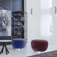 Contemporary pouf CLOUDfabricroundblue