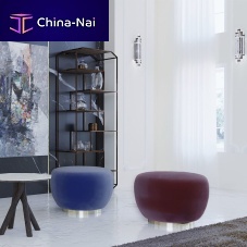 Contemporary pouf CLOUDfabricroundblue