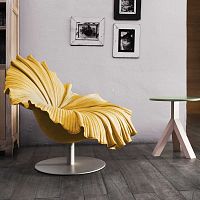 Original design fireside chair BLOOMsteelfiberglassyellow