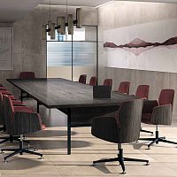 Contemporary boardroom table GALLERY woodenmetal baserectangular