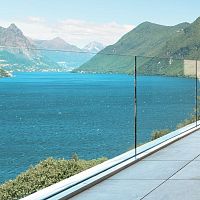 Aluminum railing BELTglass paneloutdoorfor stair