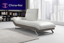 Contemporary daybed FLORENCEfabricleatherstainless steel base