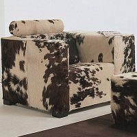 Contemporary armchair BIG BENfabriccowhidewith footrest
