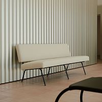 Contemporary sofa 33fabricleatherwhite