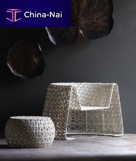 Contemporary pouf COCO BABY rattan