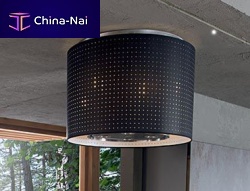 Island range hood MONOLITHE ET MINRALIToriginal designwith built-in lightingblack