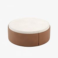 Contemporary pouf JASON fabricleatherround