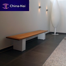 Contemporary garden bench DOBLE BENCH 160 & 240teakstainless steelwithout backrest