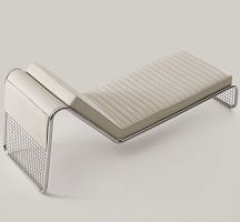 Contemporary chaise longue PACIFICleatherchromed metalcommercial